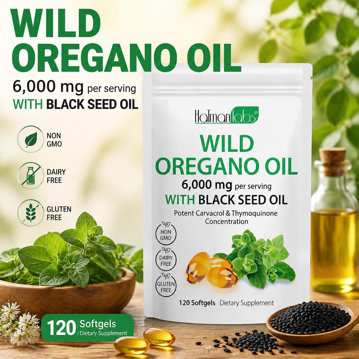 Black Seed Oil Capsule - Wild Oregano Oil with Black Seed