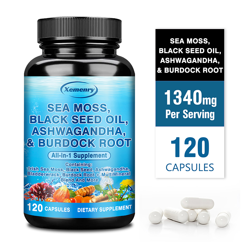 Black Seed Oil Capsule - Sea Moss, Black Seed Oil, Ashwagandha