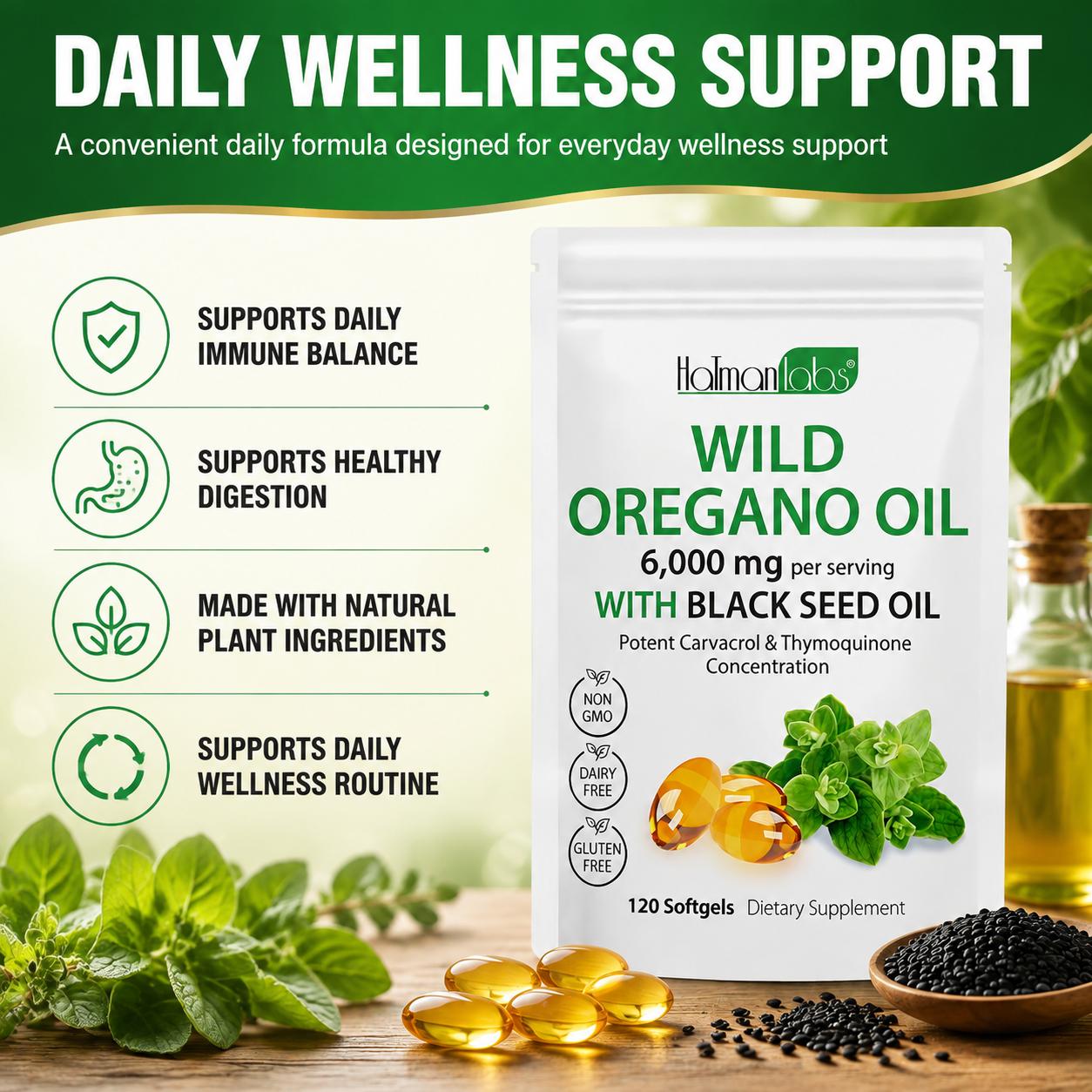 Wild Oregano Oil with Black Se - Black Seed Oil Capsule recension och pris
