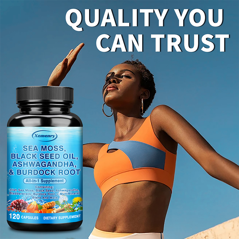 Sea Moss, Black Seed Oil, Ashw - Black Seed Oil Capsule recension och pris
